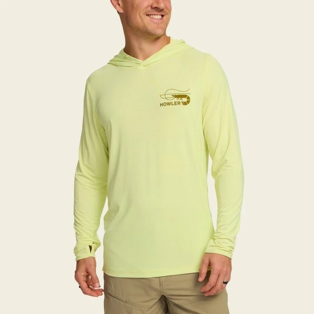 Howler Brothers Men’s Hooded Performance Shirt in Pale Yellow